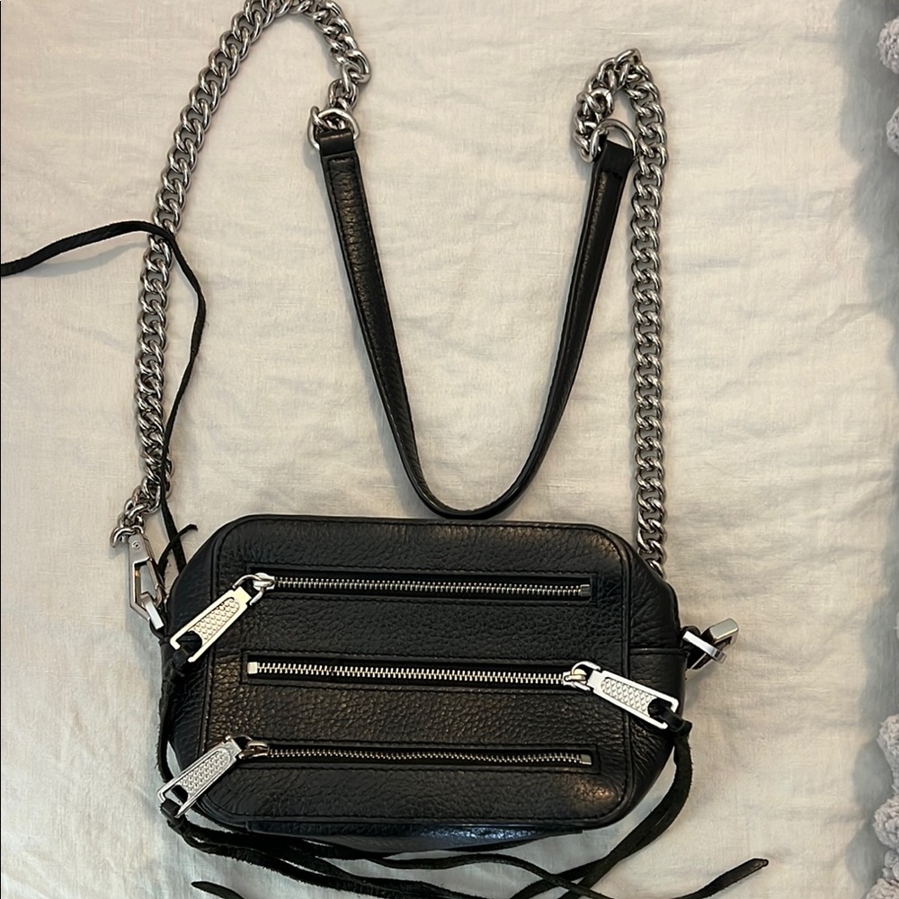 Black Leather Crossbody Bag